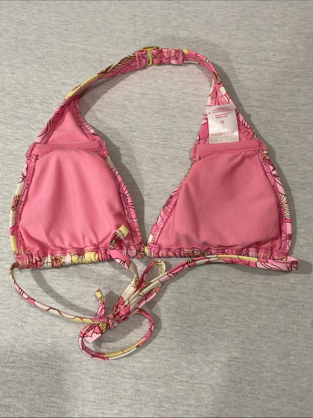Xhilaration Floral triangle Bikini top sz XS - Picture 2 of 5